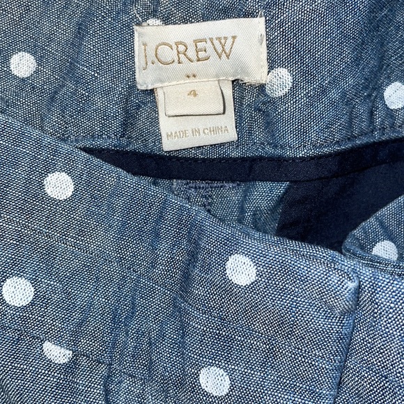 J. Crew Women’s Size 4 denim look with white polka dots. - Picture 4 of 9